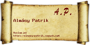 Almásy Patrik névjegykártya